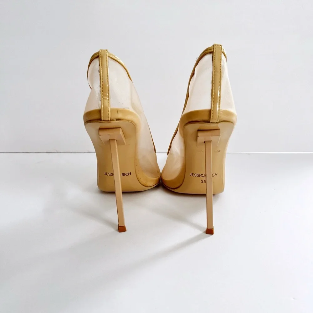 Jessica Rich Sheer Pump Stiletto Heels (Nude)